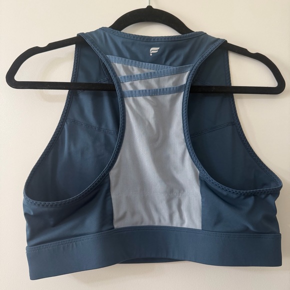 Teal Fabletics High Neck Sports Bra Size XL - Picture 2 of 5